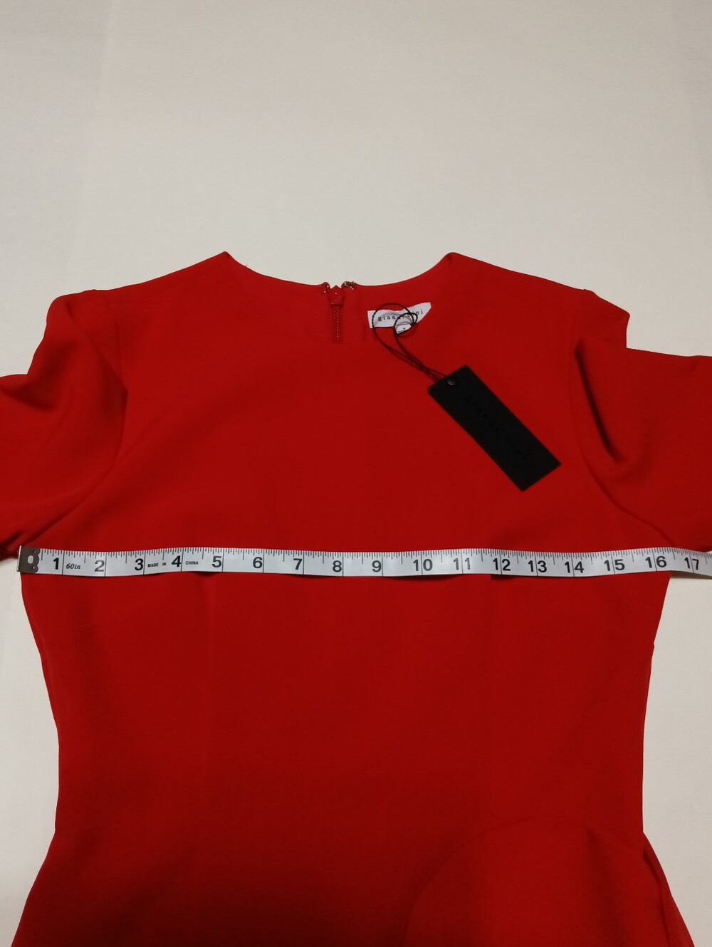 Gianni Bini Red Long-Sleeve Mini Dress with Side Rosette Detail Size 4 - Picture 8 of 16